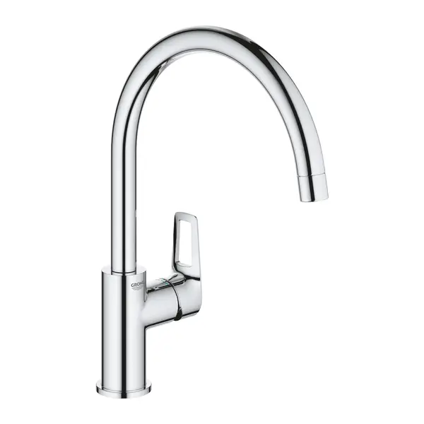 Baterie bucatarie Grohe Bauloop 31368001, 3/8, monocomanda, pipa inalta, tip C, cartus ceramic, pivotanta, limitator, Argintiu