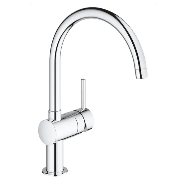Baterie bucatarie Grohe Minta 32917000, monocomada, limitator de debit, pipa pivotanta, Crom