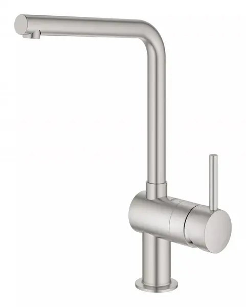 Baterie bucatarie Grohe Vento 30425DC0, inalta, tip L, monocomanda, Otel satinat