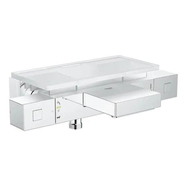 Baterie cada cu termostat Grohe Grohtherm Cube 34502000, cu suport, limitator de temperatura, montare pe perete, Crom