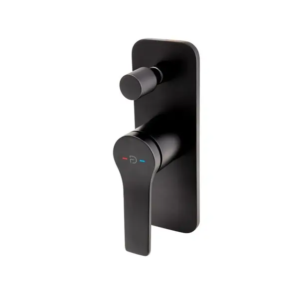 Baterie cada - dus incastrata FDesign Seppia, corp incastrat inclus, negru mat