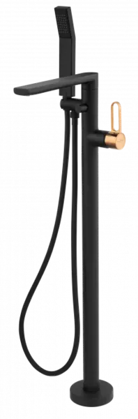 Baterie cada freestanding, neagra cu finisaj roz auriu, Zaffiro FDesign