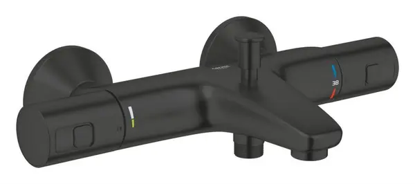 Baterie cada Grohe Precision Start 345982430, 1/2 inch, termostat, diverter, protectie, anti-calcar, mat, Negru