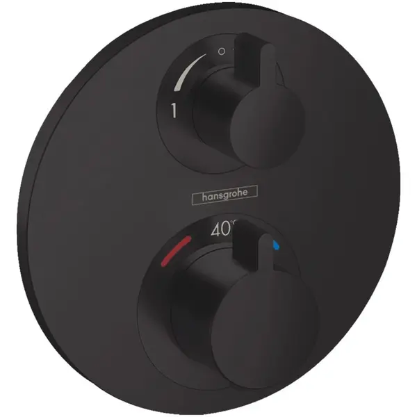 Baterie cada sau dus termostatata culoare negru mat Hansgrohe, Ecostat S