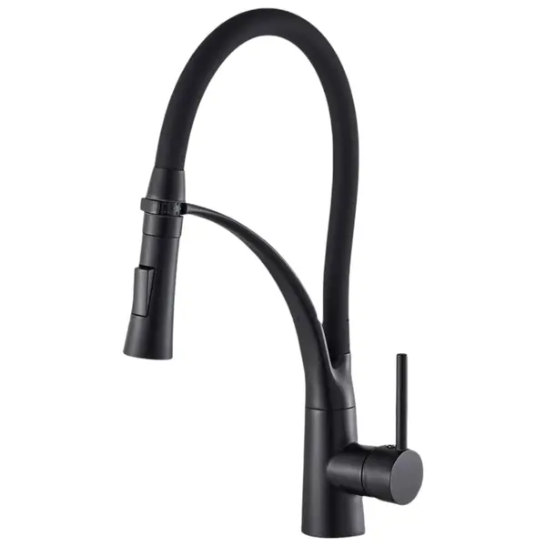 Baterie Chiuveta Bucatarie BisDesign , Dus Maleabil, 2 Functii de Curgere, Finisaj Negru Mat, Dimensiune 44 cm