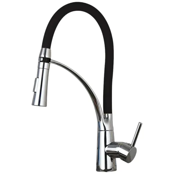 Baterie Chiuveta Bucatarie BisDesign , Dus Maleabil, 2 Functii de Curgere, Finisaj Crom Lucios, Dimensiune 44 cm