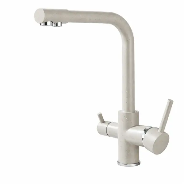 Baterie Chiuveta Bucatarie BisDesign , Functie Apa Filtrata, 2 Functii de Curgere, Finisaj Bej Granit, Dimensiune 31 cm
