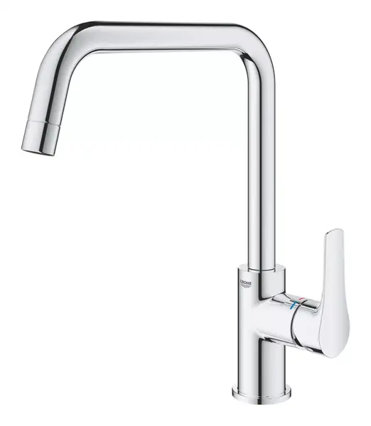 Baterie de bucatarie Grohe Eurosmart 30567000, 3/8 inch, tip U, inalta, pivotanta, monocomanda, Crom