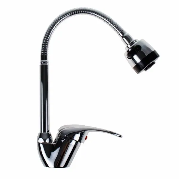 Baterie de Bucatarie, Pipa Flexibila cu Dus, Monocomanda, Inox