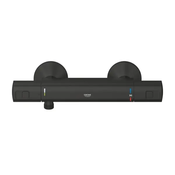Baterie de dus Grohe Precision Start 345942430, 1/2 inch, aparenta, termostat, protectie, mat, Negru