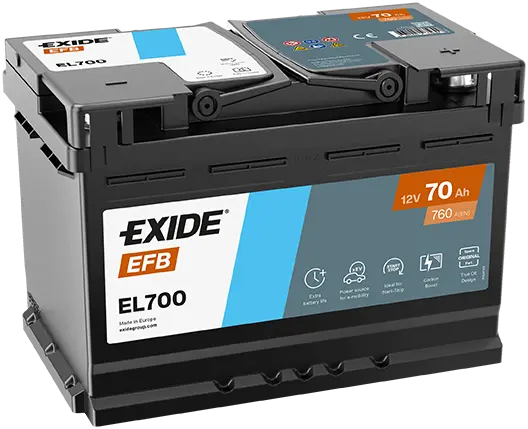 Baterie de pornire EXIDE EFB 70Ah 12V
