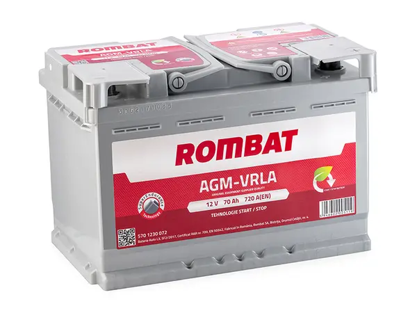 Baterie de pornire ROMBAT AGM VRLA 70Ah 12V