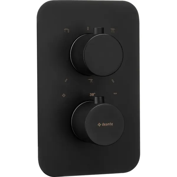 Baterie dus Deante Box Round incastrata pentru corp ingropat, negru mat