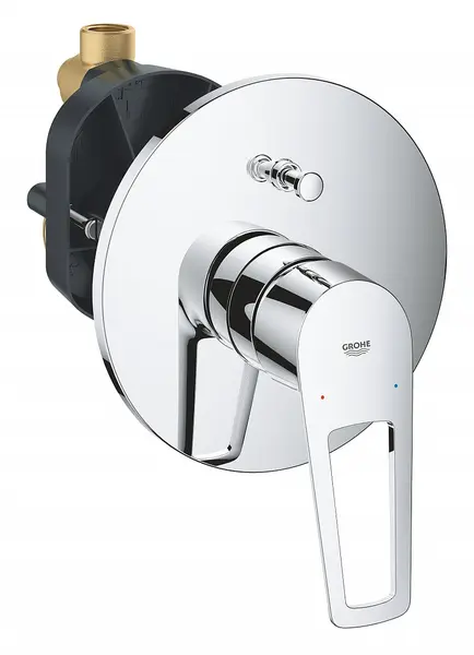 Baterie dus Grohe Bauloop 29081001, 1/2, incastrata, 2 intrari, 2 iesiri, diverter, cartus ceramic, Crom