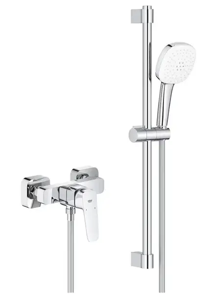 Baterie dus Grohe Cubeo 1018250000, aparenta, set dus, Crom