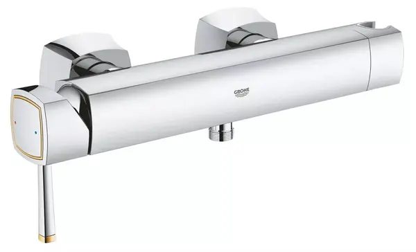 Baterie dus Grohe Grandera 23316IG0, racorduri 1/2 inch, aparenta, monocomanda, Crom/auriu