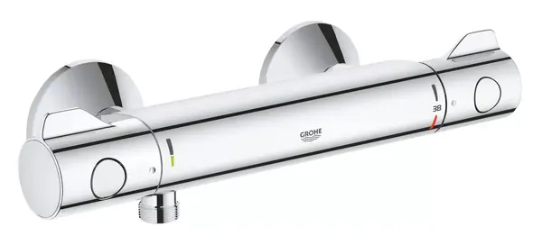 Baterie dus Grohe Grohtherm 800, 34558000, racorduri 1/2 inch, termostat, anti-oparire, Crom lucios