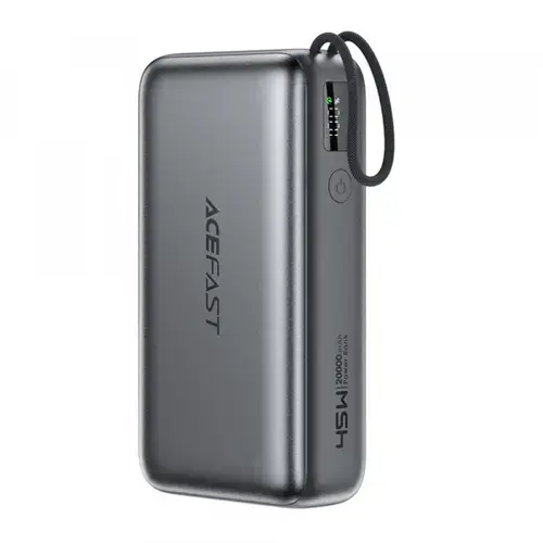 Baterie Externa Acefast M34, 20000mAh, 45W, QC + PD , 1 x USB-A - 2 x USB-C (Gri)