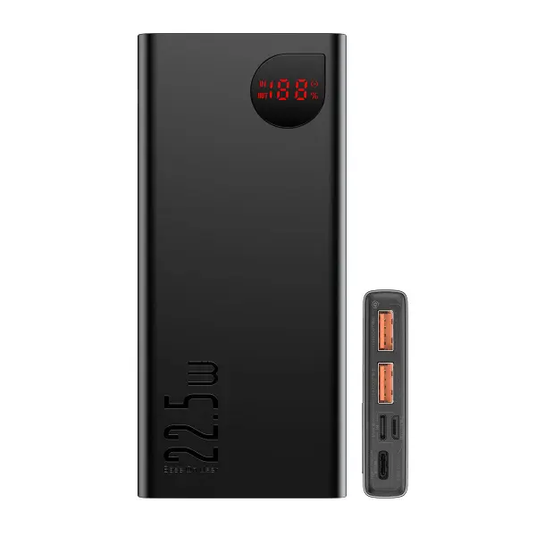 Baterie Externa Baseus Adaman, 10000mAh, 22.5W, QC + PD, 1 x USB-C - 2 x USB-A, Neagra PPAD070001