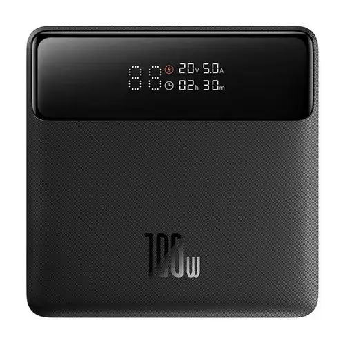 Baterie externa Baseus Blade HD, 20000 mAh, 2x USB, 2x USB-C, 100 W, Display, Black, posibilitate incarcare laptop (Negru)