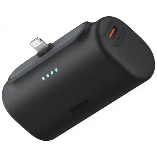 Baterie Externa Baseus Compact P10068307113-00, 5000mAh, 20W, PD, 1 x Lightning - 1 x USB-C (Negru)