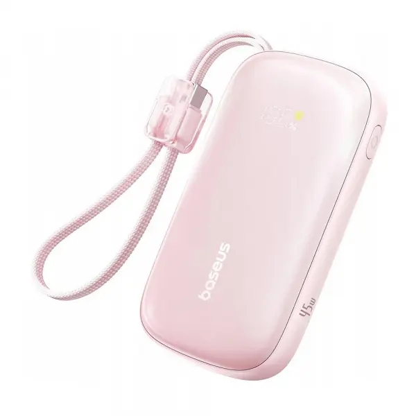 Baterie Externa Baseus EnerFill FC21 Qpow 3 Ultra, 10000mAh, 45W, QC + PD, 1 x USB-A - 1 x USB-C, Roz E0027Q02
