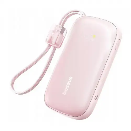 Baterie Externa Baseus EnerFill FC21 Qpow 3 Ultra, 10000mAh, 45W, QC + PD, 1 x USB-A - 1 x USB-C, E0027Q02 (Roz)