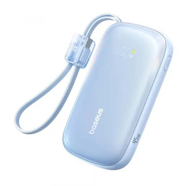 Baterie Externa Baseus EnerFill FC21 Qpow 3 Ultra, 10000mAh, 45W, QC + PD, 1 x USB-A - 1 x USB-C, Albastra E0027Q03