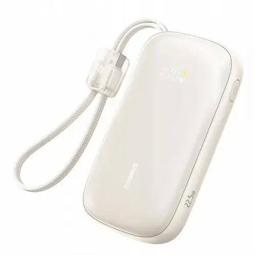 Baterie Externa Baseus EnerFill FC21 Qpow 3 Ultra, 20000mAh, 22.5W, QC + PD, 1 x USB-A - 1 x USB-C, E0027M01 (Bej)