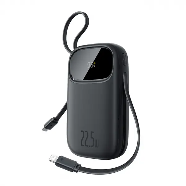 Baterie Externa Baseus EnerFill FC31, 10000mAh, 22.5W, QC + PD, 1 x Lightning - 1 x USB-A - 2 x USB-C, Neagra