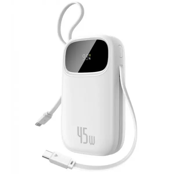 Baterie Externa Baseus EnerFill FC31, 20000mAh, 45W, QC + PD, 1 x Lightning - 1 x USB-A - 2 x USB-C, Alba P10082105213-00