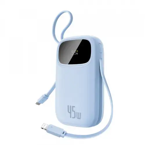 Baterie Externa Baseus EnerFill FC31 Qpow 3, 20000mAh, 45W, QC + PD, 1 x Lightning - 1 x USB-A - 2 x USB-C, E0028D03 (Albastru)