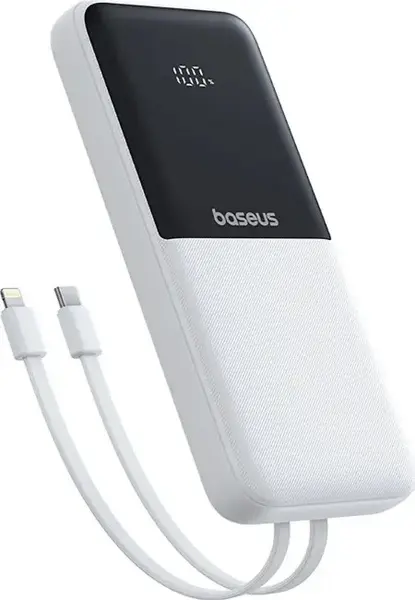 Baterie Externa Baseus Lipow, 10000mAh, 22.5W, QC + PD, 1 x Lightning - 1 x USB-A - 2 x USB-C (Alb)