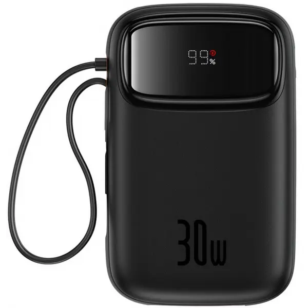Baterie Externa Baseus Qpow2, 20000mAh, 30W, QC + PD, 1 x USB-A - 3 x USB-C, Neagra P10055009113-00