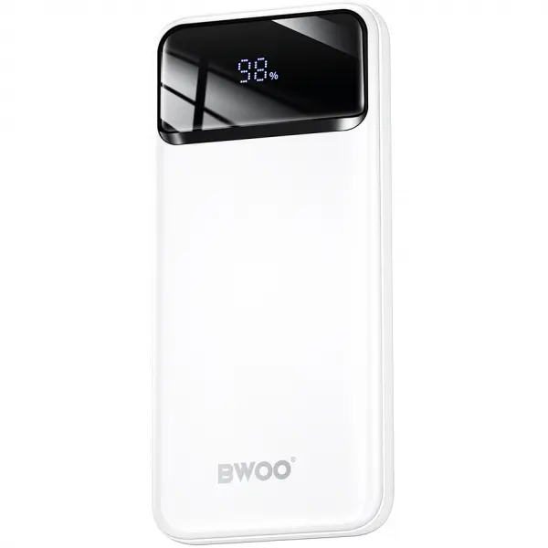 Baterie Externa BWOO BO-P34, 10000mAh, 22.5W, QC + PD, 1 x USB-C - 2 x USB-A, Alba