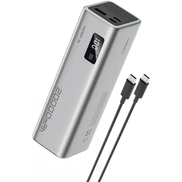 Baterie Externa Cuktech, 20000mAh, 100W, QC + PD, 1 x USB-A - 2 x USB-C, Gri CUKP200XGLGR