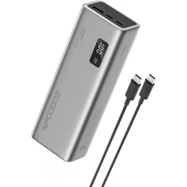 Baterie Externa Cuktech P+ No.15, 20000mAh, 150W, QC + PD, 1 x USB-A - 2 x USB-C, Gri CUKPB200GLBK