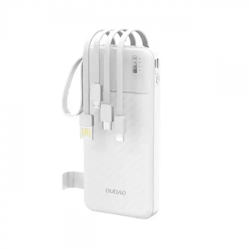 Baterie Externa Dudao K11, 10000mAh, 10W, 1 x Lightning - 1 x microUSB - 1 x USB-A - 1 x USB-C (Alb)