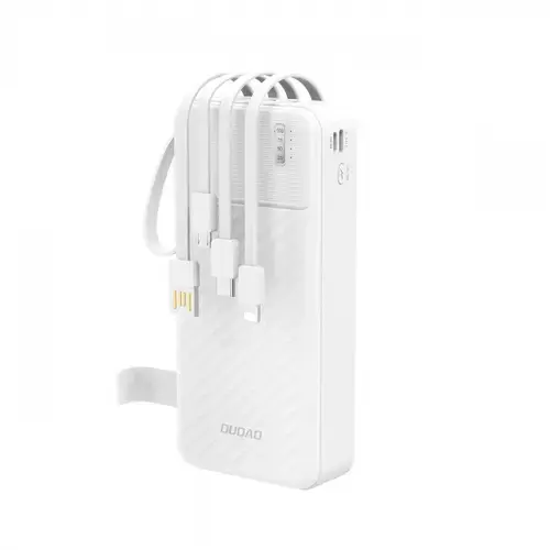 Baterie Externa Dudao K11 Pro, 20000mAh, 10W, 1 x Lightning - 1 x microUSB - 1 x USB-A - 1 x USB-C (Alb)