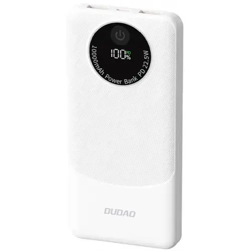 Baterie Externa Dudao K12, 10000mAh, 22.5W, QC + PD, 1 x USB-C - 2 x USB-A (Alb)