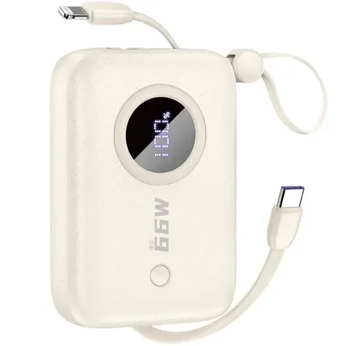 Baterie Externa Dudao K14, 10000mAh, 22.5W, QC + PD, 1 x USB-A - 1 x USB-C (Bej)