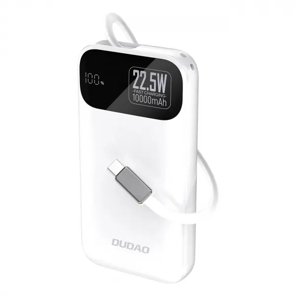 Baterie Externa Dudao K31, 10000mAh, 22.5W, PD, 2 x USB-C, Alba