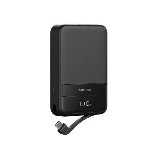 Baterie externa EcoFlow Rapid MagSafe Qi2, 10000 mAh, Wireless, USB-C (Negru)