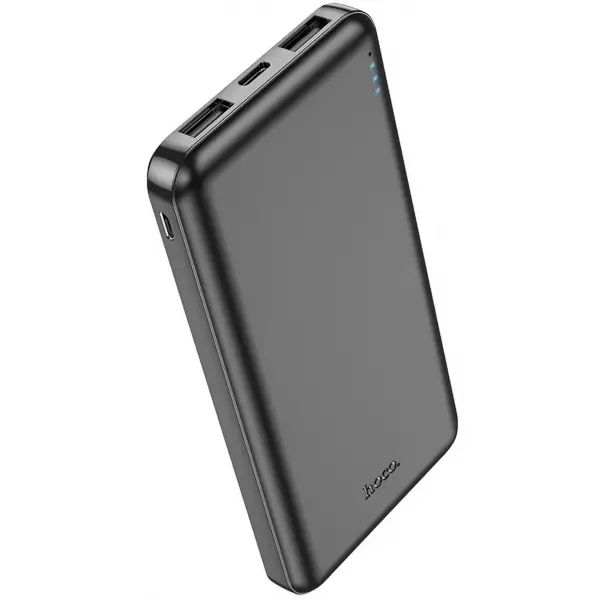 Baterie Externa HOCO J100, 10000mAh, 10W, 2 x USB-A, Neagra