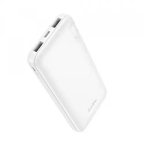 Baterie Externa HOCO J128, 10000mAh, 10W, 2 x USB-A (Alb)