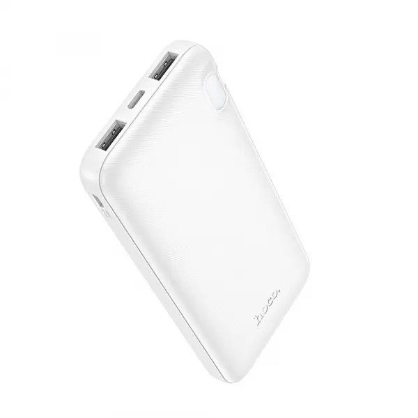 Baterie Externa HOCO J128, 10000mAh, 10W, 2 x USB-A, Alba