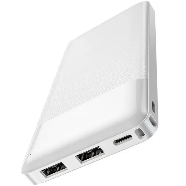 Baterie Externa HOCO J72, 10000mAh, 10W, 2 x USB-A, Alba