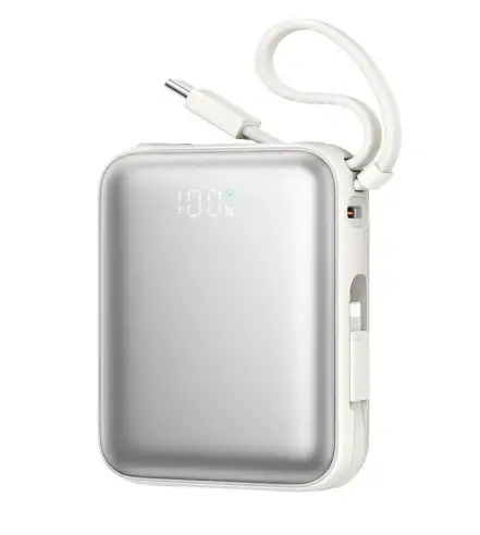 Baterie Externa Joyroom JR-PBF27, 10000mAh, 22.5W, PD, 1 x Lightning - 2 x USB-C, Alba