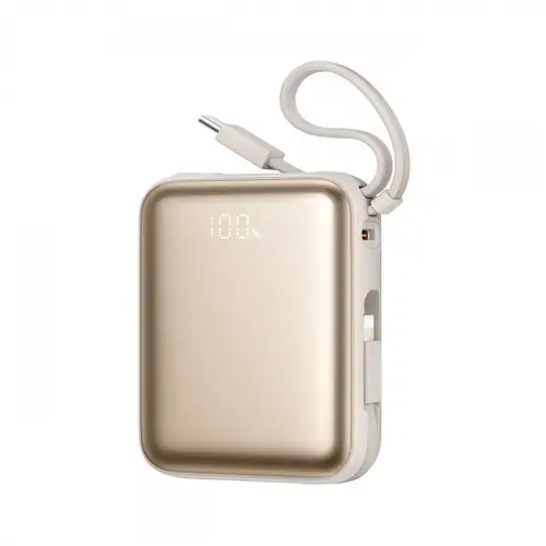 Baterie Externa Joyroom JR-PBF27, 10000mAh, 22.5W, QC + PD, 1 x Lightning - 2 x USB-C (Auriu)