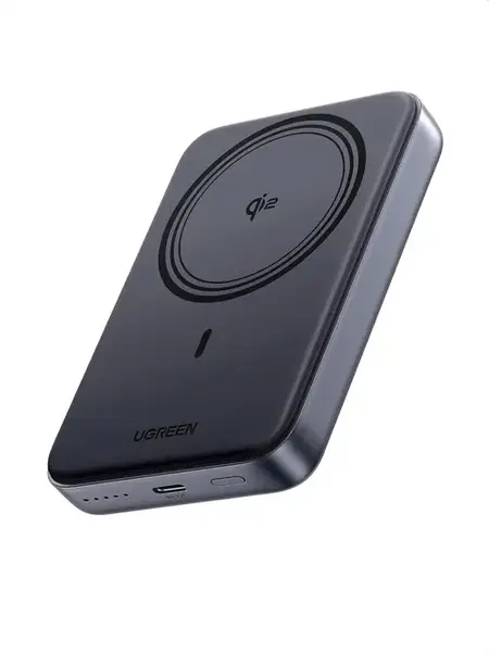 Baterie externa Ugreen Magnetic 10000 mAh, Wireless, PD 30W, Qi2 7.5W, USB-C, compatibila MagSafe (Negru)